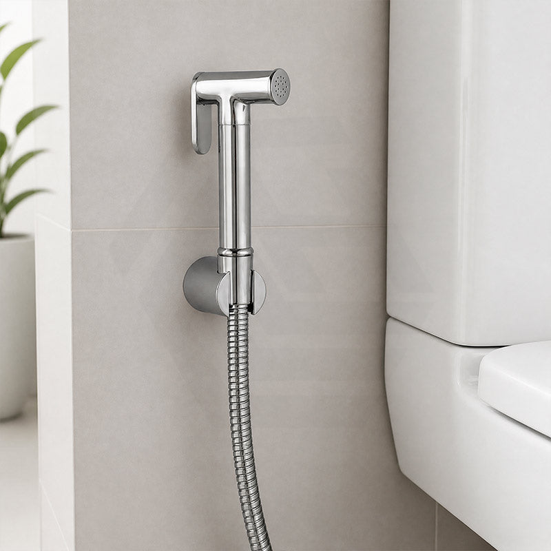 Aquaperla Brass Bidet Spray Kit, Handheld Sprayer with 1.2m Hose - Matt Black/Chrome