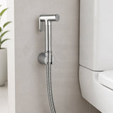 Aquaperla Brass Bidet Spray Kit, Handheld Sprayer with 1.2m Hose - Matt Black/Chrome