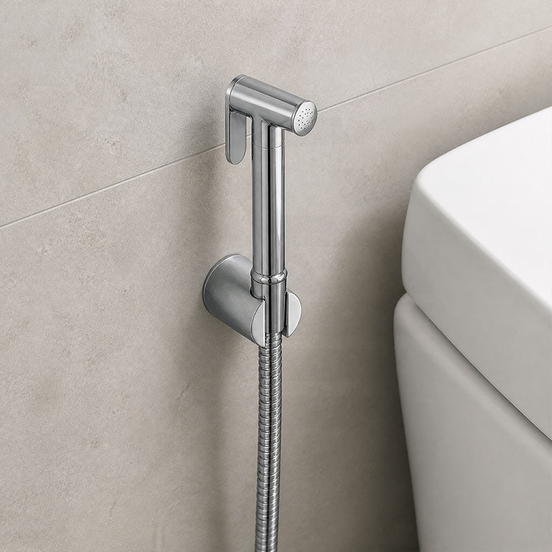 Aquaperla Brass Bidet Spray Kit, Handheld Sprayer with 1.2m Hose - Matt Black/Chrome