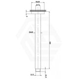 Aquaperla 300/600mm Square Stainless Steel Ceiling Shower Arm Variant Colour Available