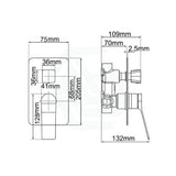 Aquaperla RUSHY Square Solid Brass Wall Mixer with Diverter Variant Colour Available