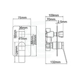 Aquaperla RUSHY Square Solid Brass Wall Mixer with Diverter Variant Colour Available