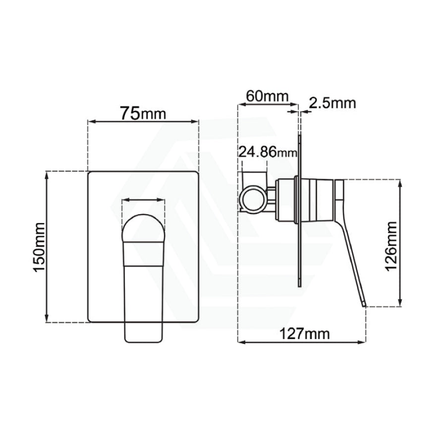 Aquaperla RUSHY Square Solid Brass Wall Mixer Variant Colour Available