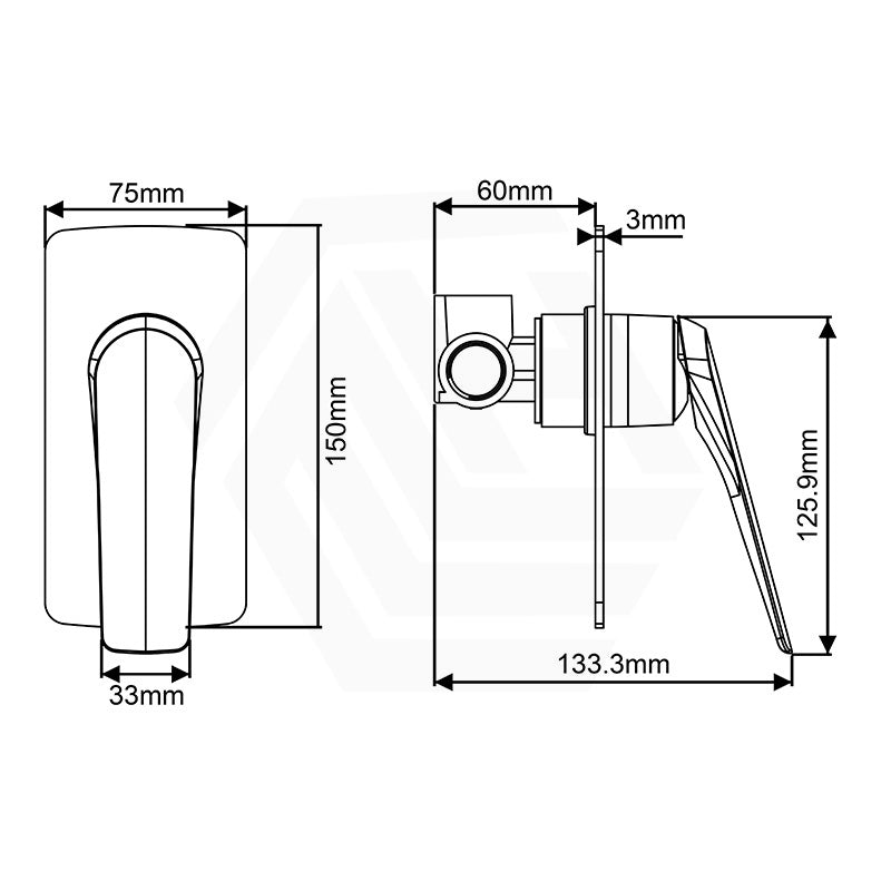 Aquaperla Square Solid Brass Wall Mixer Available In Colours