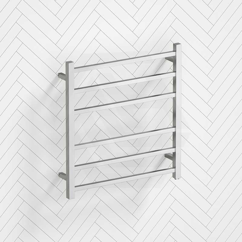 674X620X120Mm Square Chrome Electric Heated Towel Rack 6 Bars Rails