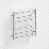 674X620X120Mm Square Chrome Electric Heated Towel Rack 6 Bars Rails