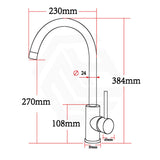 Aquaperla Round Chrome Brass Kitchen Mixer Tap 360° Swivel
