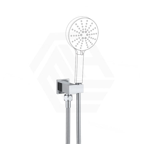 Aquaperla Square Brass Shower Holder Wall Connector & Hose Set Variant Colour Available