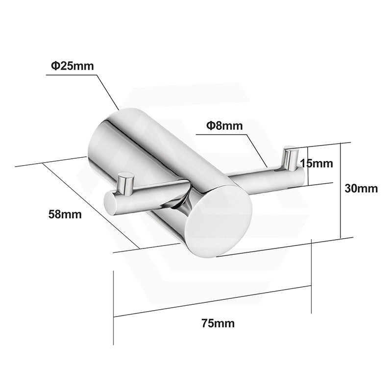 Aquaperla Round Stainless Steel Robe Hook Wall Mounted Variant Colour Available