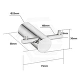 Aquaperla Round Stainless Steel Robe Hook Wall Mounted Variant Colour Available