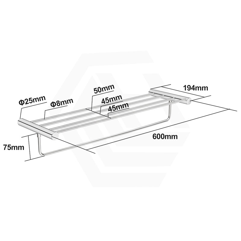 Aquaperla 600mm Round Towel Rack Stainless Steel Various Colour Available