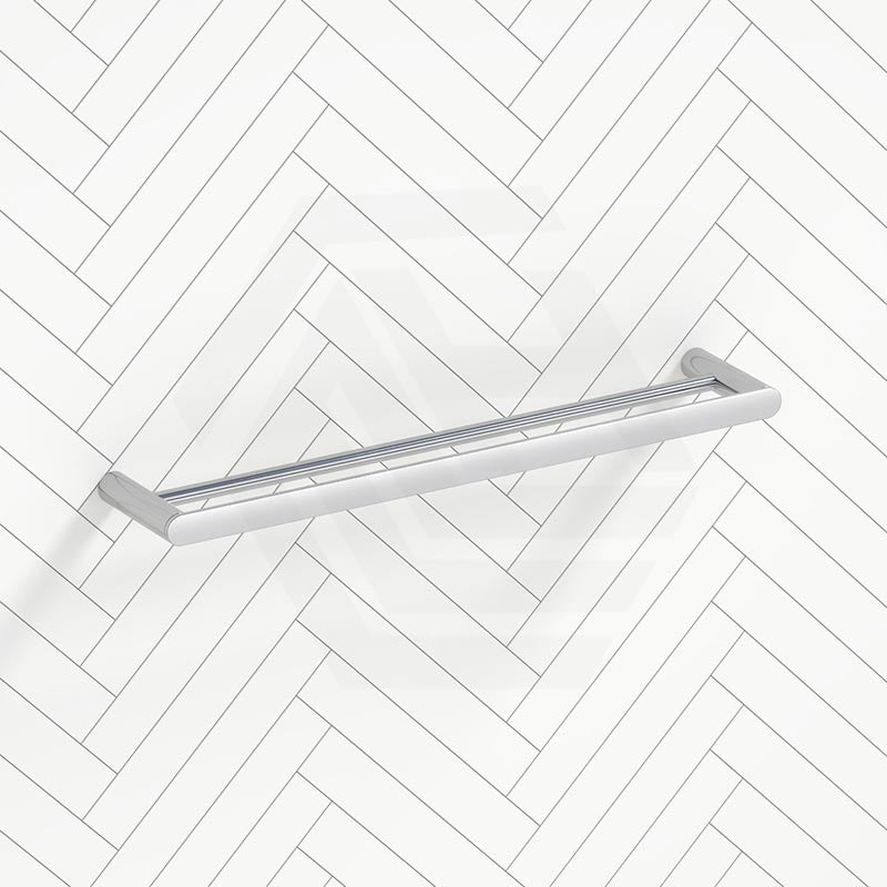 Aquaperla RUSHY 600/800mm Stainless Steel Double Towel Rail Chrome/Black