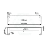 Aquaperla RUSHY 600/800mm Stainless Steel Double Towel Rail Variant Colour Available