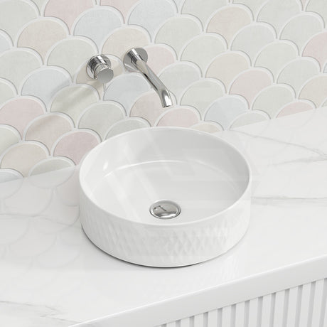 365x365x120mm Aquaperla Round Bathroom Above Counter Basin Ceramic Basin - Colour Available
