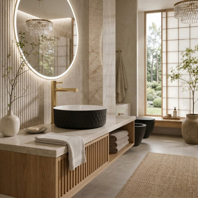 365x365x120mm Aquaperla Round Bathroom Above Counter Basin Ceramic Basin - Colour Available
