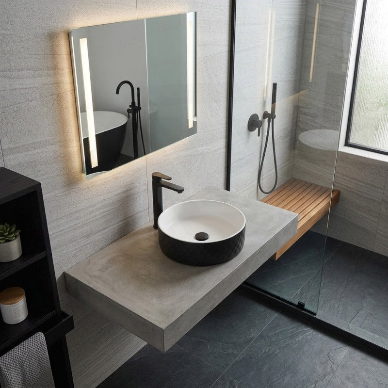 365x365x120mm Aquaperla Round Bathroom Above Counter Basin Ceramic Basin - Colour Available