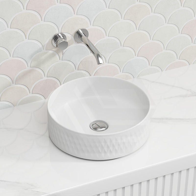 365x365x120mm Aquaperla Round Bathroom Above Counter Basin Ceramic Basin - Colour Available