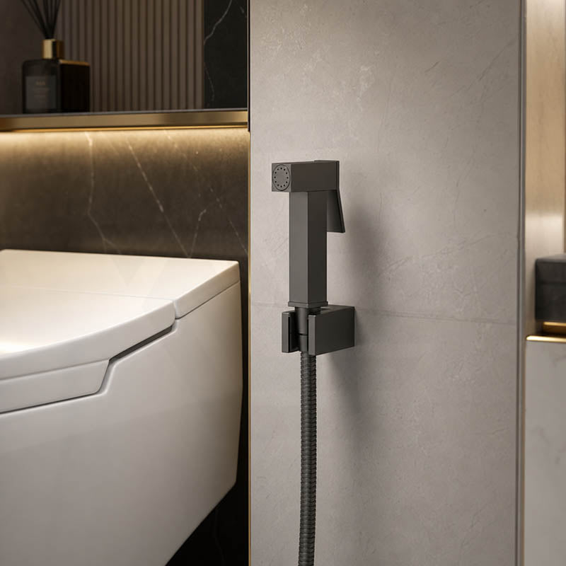 Aquaperla Brass Square Toilet Bidet Spray Kit with 1.2m Stainless Steel Hose - Variant Colour Available