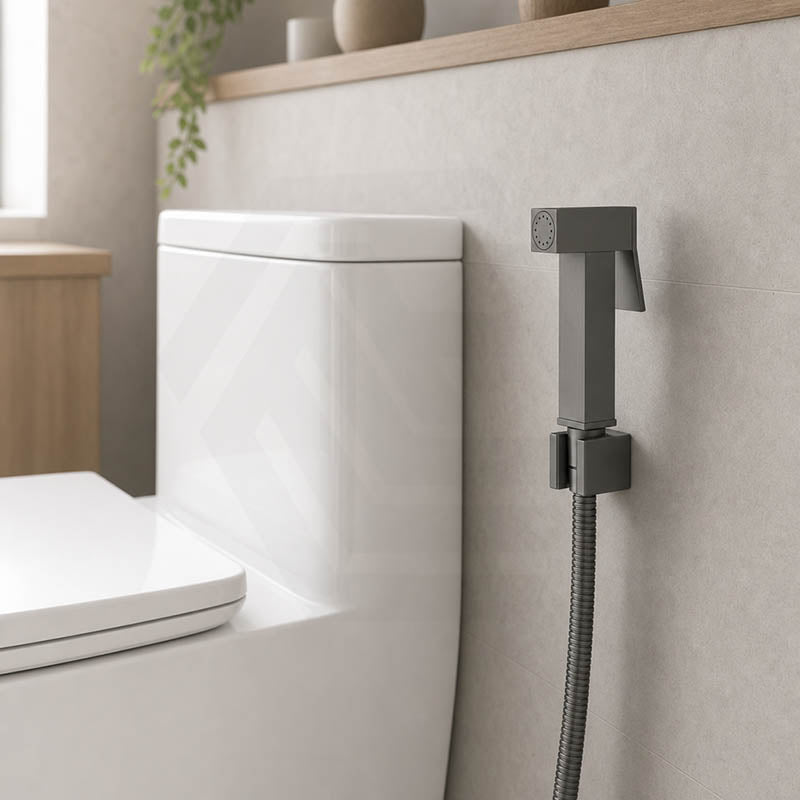 Aquaperla Brass Square Toilet Bidet Spray Kit with 1.2m Stainless Steel Hose - Variant Colour Available