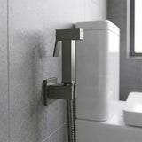 Aquaperla Brass Square Toilet Bidet Spray Kit with 1.2m Stainless Steel Hose - Variant Colour Available