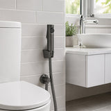 Aquaperla Gunmetal Grey Toilet Bidet Spray Kit with 1.2m Stainless Steel Water Hose - M#1(Gunmetal-Grey)