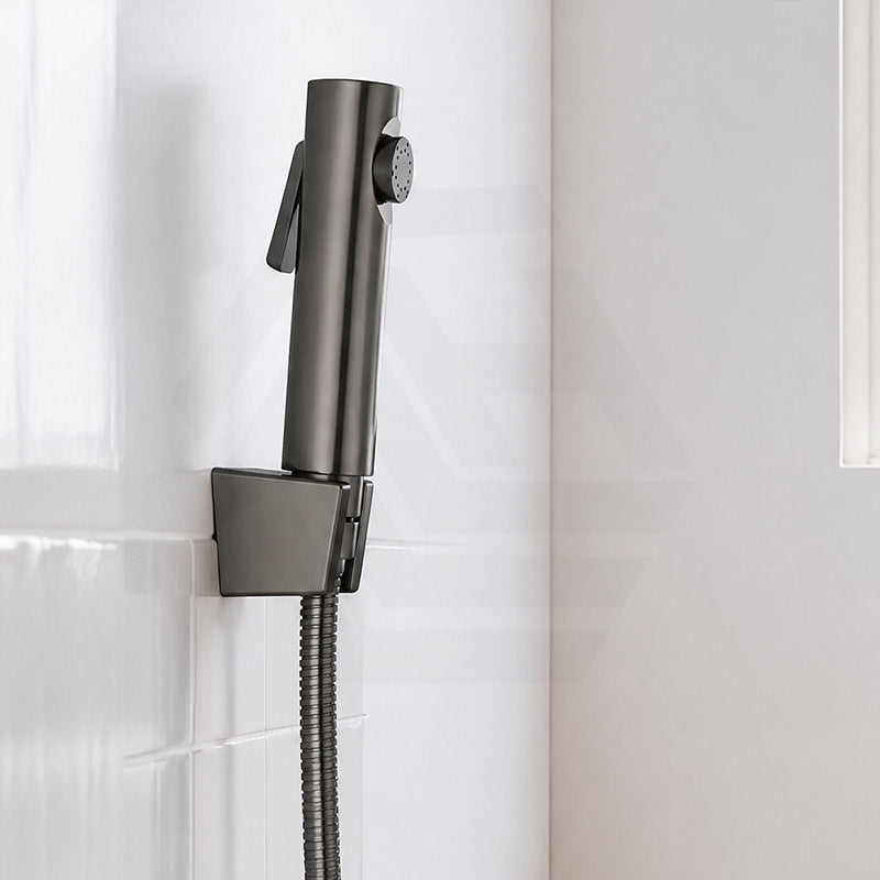 Aquaperla Gunmetal Grey Toilet Bidet Spray Kit with 1.2m Stainless Steel Water Hose - M#1(Gunmetal-Grey)