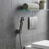 Aquaperla Gunmetal Grey Toilet Bidet Spray Kit with 1.2m Stainless Steel Water Hose - M#1(Gunmetal-Grey)