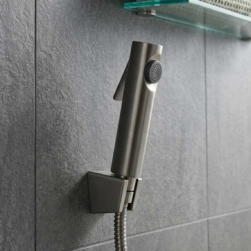 Aquaperla Gunmetal Grey Toilet Bidet Spray Kit with 1.2m Stainless Steel Water Hose - M#1(Gunmetal-Grey)