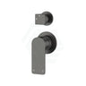 Aquaperla Vog Series Solid Brass Wall Mixer With Diverter Round Cover Plate Brushed Brass/Brushed