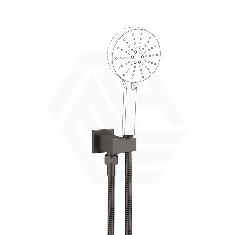 Aquaperla Square Brass Shower Holder Wall Connector & Hose Set Variant Colour Available