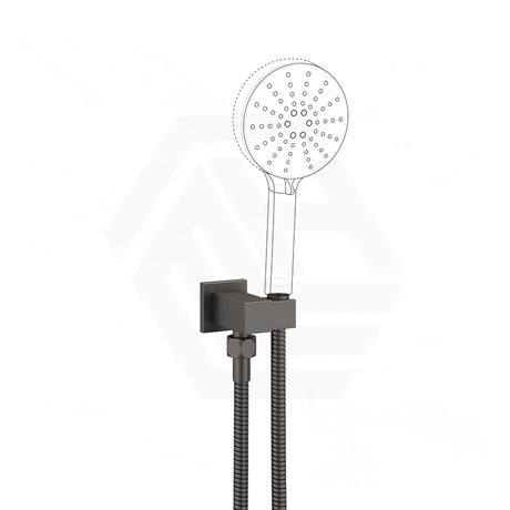 Aquaperla Square Brass Shower Holder Wall Connector & Hose Set Variant Colour Available