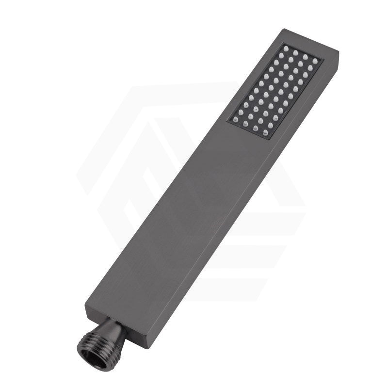 Aquaperla Square Twin Shower Station Top Inlet 10 inch 250mm - Brushed Brass/Gunmetal Grey