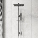 Aquaperla Square Twin Shower Station Top Inlet 10 inch 250mm - Brushed Brass/Gunmetal Grey