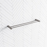 M#1(Gunmetal Grey) Aquaperla 600Mm Round Gunmetal Grey Double Towel Rail Stainless Steel Rails