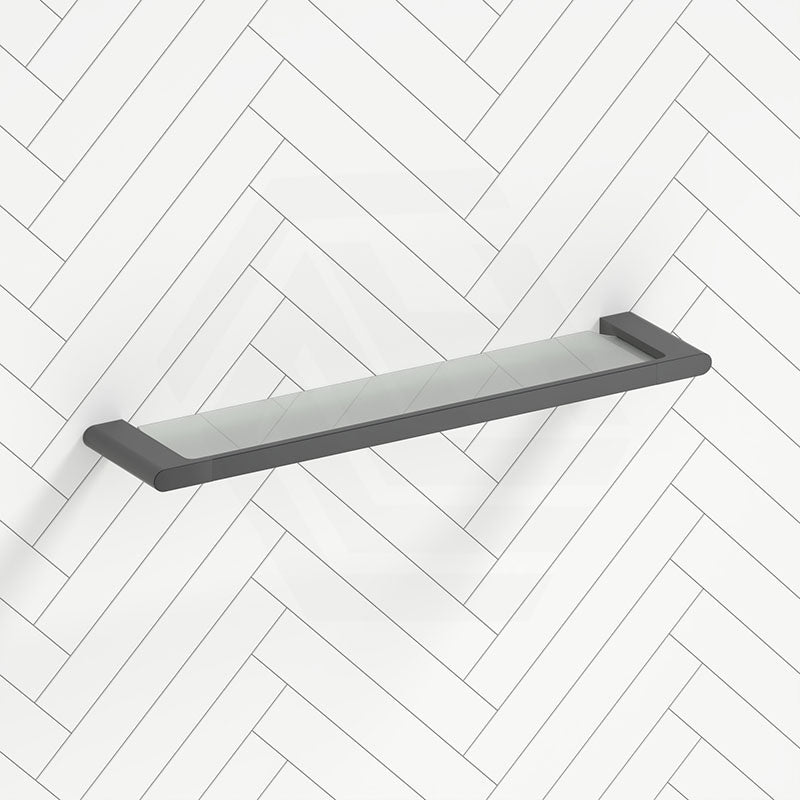 Aquaperla VOG Series Glass Shelf Brushed Brass/Brushed Nickel/Gun Metal Grey