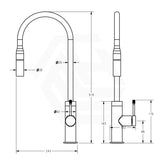 Aquaperla Round Solid Brass Pull Out Kitchen Sink Mixer Tap Light Brushed Brass