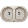 780x470x204mm Laveo Dafne Granite Double Bowls Stone Kitchen Sink Beige/Grey