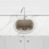 510x510x205mm Laveo Dafne Granite Single Bowl Round Stone Kitchen Sink Beige/Grey