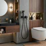 Aquaperla Brass Square Toilet Bidet Spray Kit with 1.2m Stainless Steel Hose - Variant Colour Available