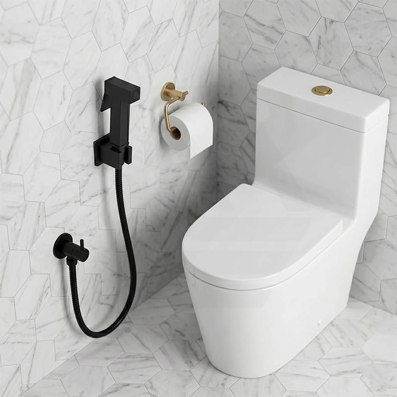 Aquaperla Brass Square Toilet Bidet Spray Kit with 1.2m Stainless Steel Hose - Variant Colour Available