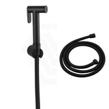 Aquaperla Round Black Brass Toilet Bidet Spray Kit with 1.2m Stainless Steel Water Hose