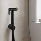 Aquaperla Brass Bidet Spray Kit, Handheld Sprayer with 1.2m Hose - Matt Black/Chrome