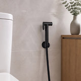 Aquaperla Brass Bidet Spray Kit, Handheld Sprayer with 1.2m Hose - Matt Black/Chrome