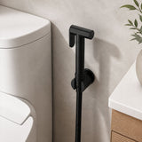 Aquaperla Brass Bidet Spray Kit, Handheld Sprayer with 1.2m Hose - Matt Black/Chrome