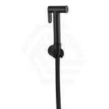 Aquaperla Round Black Brass Toilet Bidet Spray Kit with 1.2m Stainless Steel Water Hose