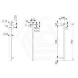 Aquaperla 950mm Round Vertical Electric Heated Towel Rack Single Bar Stainless Steel Variant Colour Available