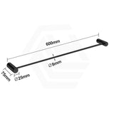 Aquaperla 600mm Round Single Towel Rail Stainless Steel In Various Colour