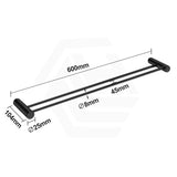 Aquaperla 600mm Round Double Towel Rail Stainless Steel In Various Colour