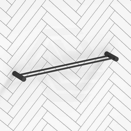 Aquaperla 600mm Round Double Towel Rail Stainless Steel In Various Colour