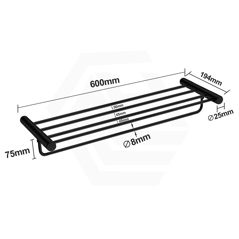 Aquaperla 600mm Round Towel Rack Stainless Steel Various Colour Available
